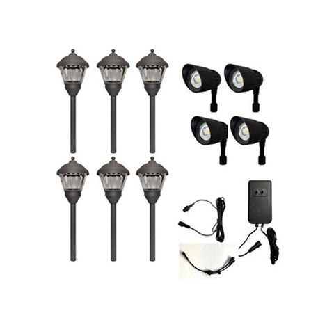 Complete 10 Combo Light Set | 6 Pathway +4 Spot Lights | Warm White